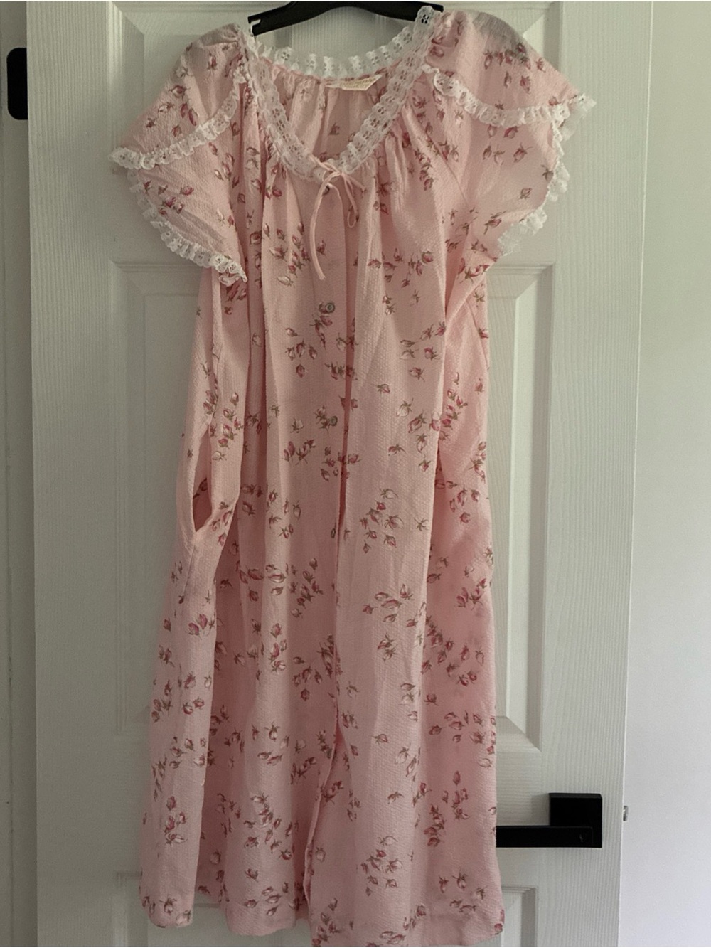 Komar Kids Pink Floral Nightgown with Lace Trim